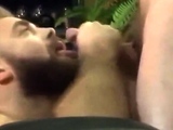 Bearded guy suck and swallow