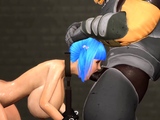 Black space soldier bangs a restrained girl with big tits
