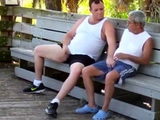 older gays have sex in public park