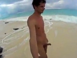 Str8 men jerk off in Cuba beach Playa