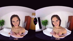Brunette Jenifer Jane solo POV VR masturbation - Big
