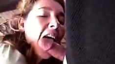 She sucks the head, I then cum on her face