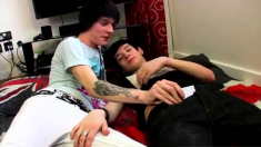 Emo boy cock s gay first time Inked emo Lewis Romeo is