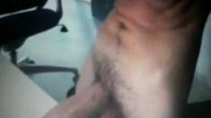 thick huge cock show on desk