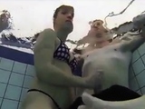 Teen Gives Handjob In Public Pool